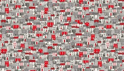 Makower UK - Scandi Christmas - Houses Red