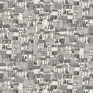 Makower UK - Scandi Christmas - Houses Grey