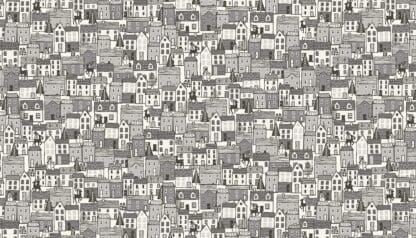 Makower UK - Scandi Christmas - Houses Grey