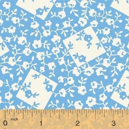 Storybook Ranch Whistler Studio - Flowers and Leaves- Blue #50705-1