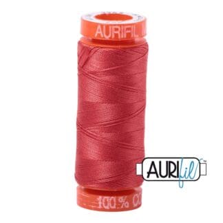 Aurifil 50wt Cotton Mako' - Dark Red Orange 2255 - 200m Spool