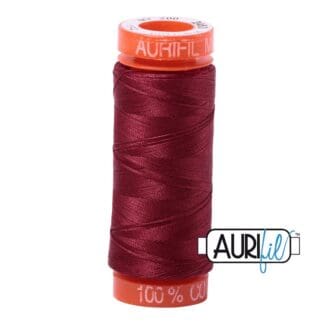 Aurifil 50wt Cotton Mako' - Dark Carmine Red 2460 - 200m Spool