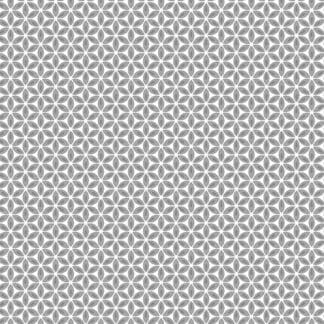 Words to Quilt By - Geo Flower - Grey/White