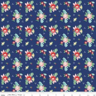 Quilt Fair - Floral - Navy