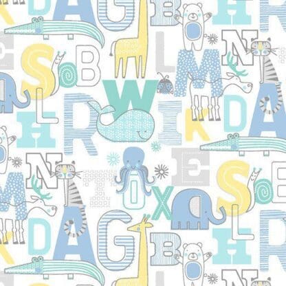 Adorable Alphabet - Main - Teal/White