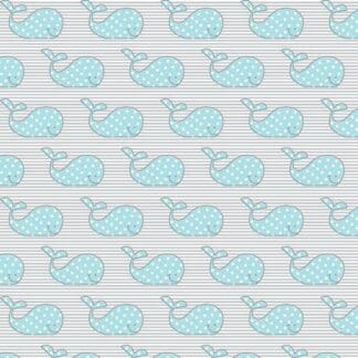 Adorable Alphabet - Adorable Whale - Teal/Grey