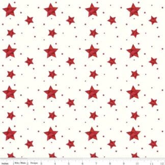 Red Hot - Geo Stars - Cream