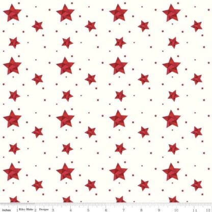 Red Hot - Geo Stars - Cream