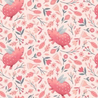 Porkopolis - Pigs and Flowers - Pink