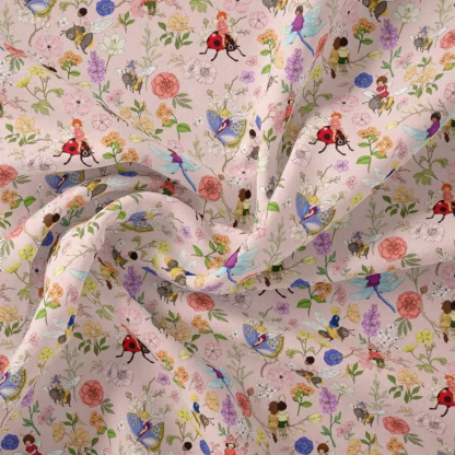Belle & Boo - Secret Bug Garden Pink Fabric