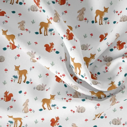 Belle & Boo - Forest Friends White Fabric