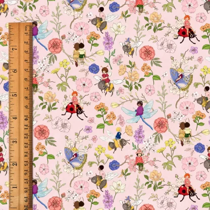 Belle & Boo - Secret Bug Garden Pink Fabric