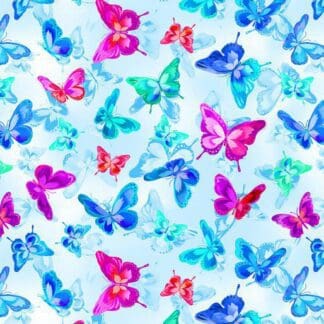 Luminous Blooms - Luminous Butterflies - Light Blue