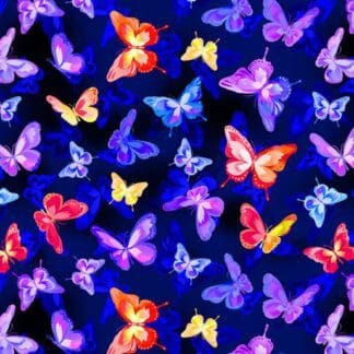 Luminous Blooms - Luminous Butterflies - Navy