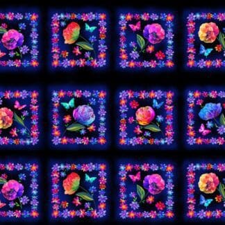 Luminous Blooms - Luminous Flower Boxes - Navy - Panel