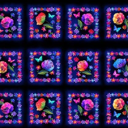 Luminous Blooms - Luminous Flower Boxes - Navy - Panel