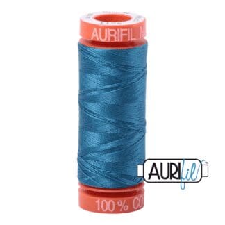 Aurifil 50wt Cotton Mako' - Medium Teal 1125 - 200m Spool