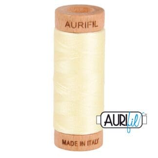 Aurifil 80wt Cotton Mako' - Light Lemon 2110 - 280m Spool