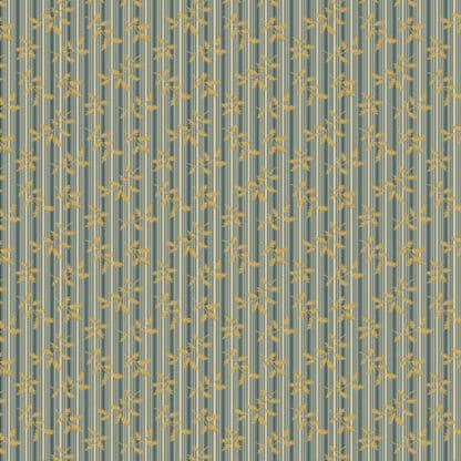 Villa Flora - Striped Fern - Blue
