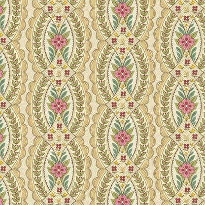Meadowlark Manor - Cameo Wallpaper - Cream