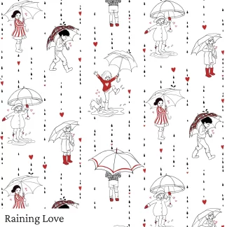 Belle & Boo - Raining Love Fabric