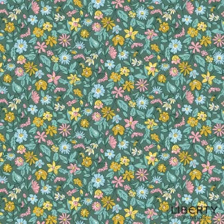 Heirloom (5) Spring - Floral Green - Liberty Cotton