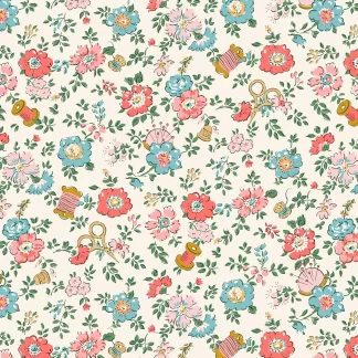 Tudor Celebration - Haberdashery Floral B - Liberty Cotton