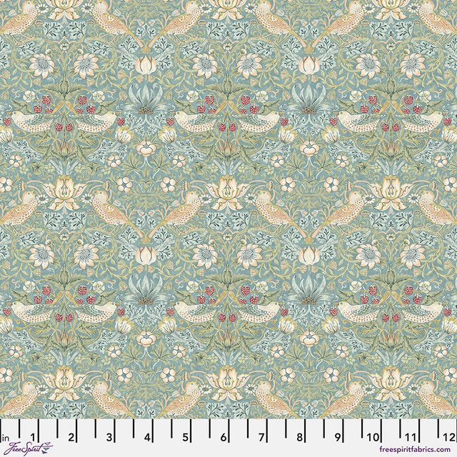 Mini Strawberry Thief - Aqua - William Morris