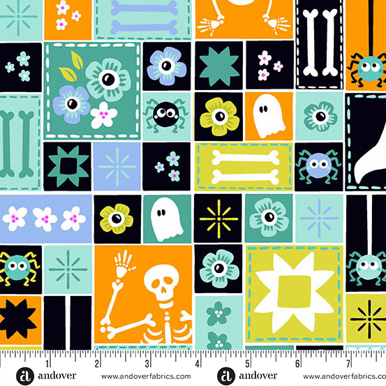 Ghostly Garden - Sew Spooky - Aqua
