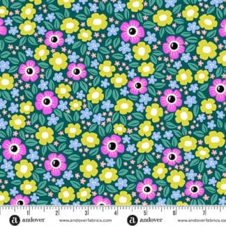Ghostly Garden - Floral Fright - Teal