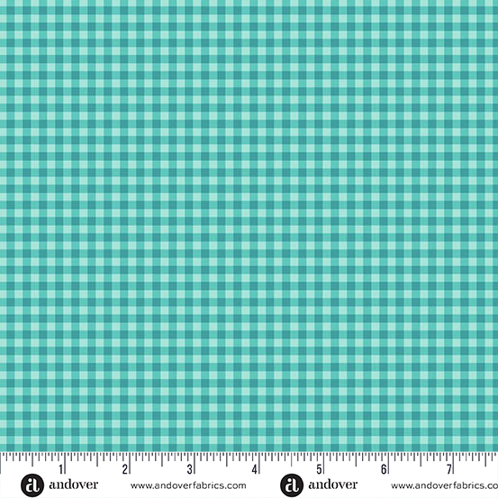 Ghostly Garden - Bitty Gingham - Aqua