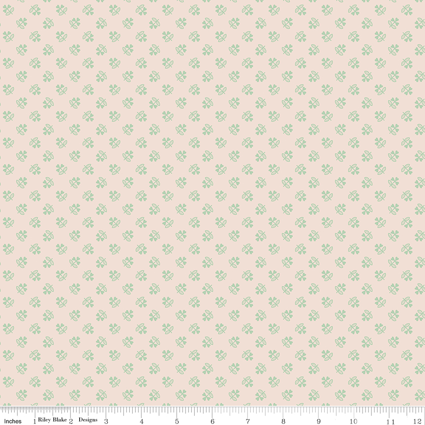 Farmer's Daughter - Clover Background - Sage