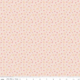 Farmer's Daughter - Baby Chicks Background - Coral