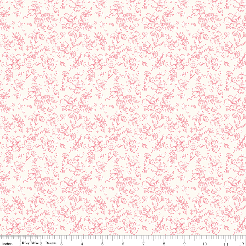 Sweet Pink - Floral - Cream