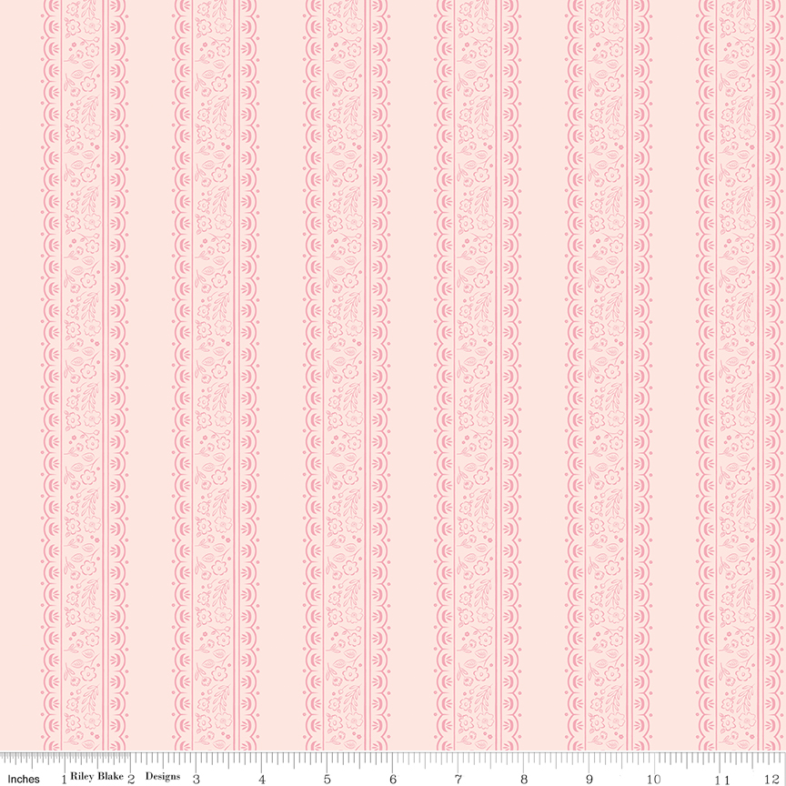 Sweet Pink - Floral Stripes - Blush