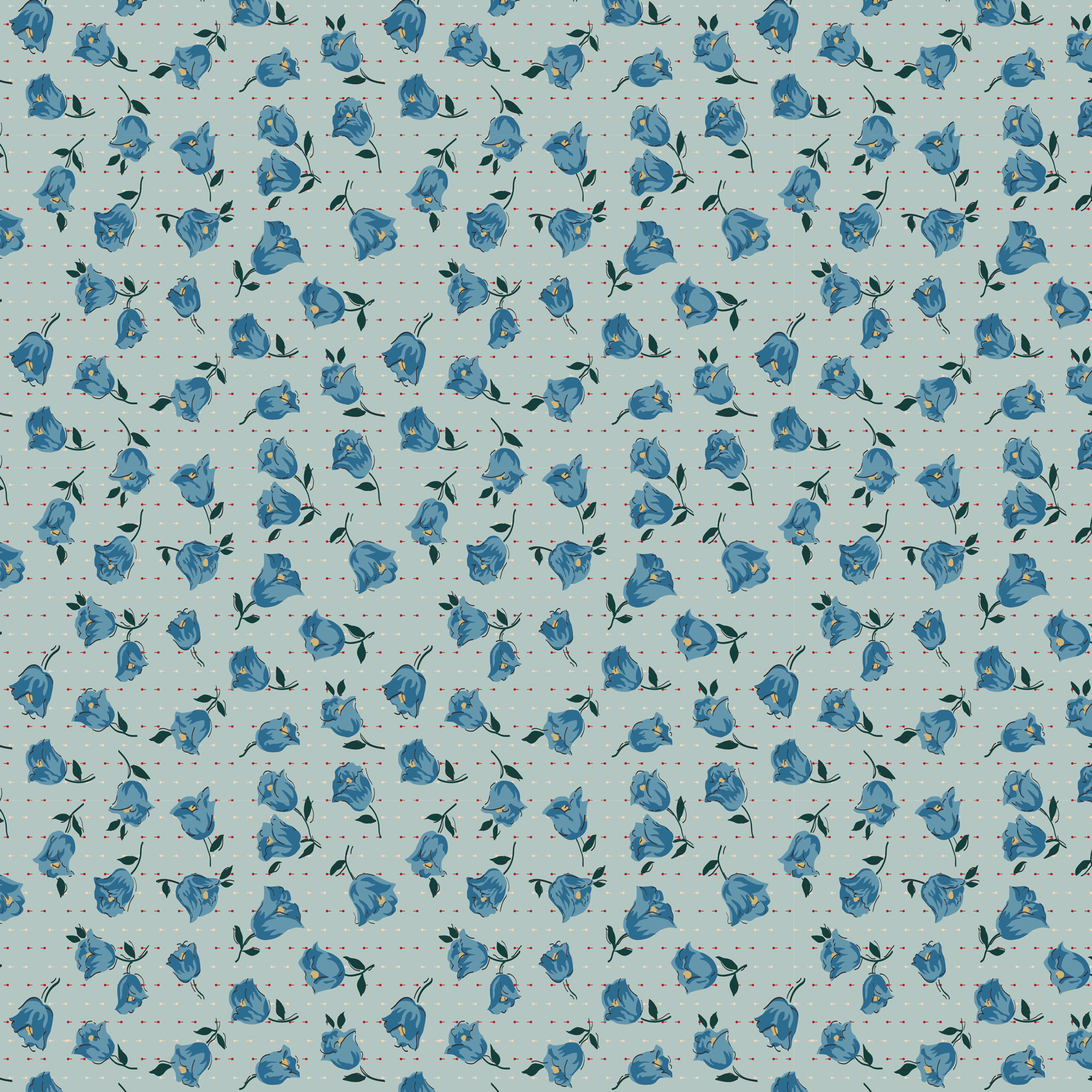 Heritage Garden - Floral Grove - Blue