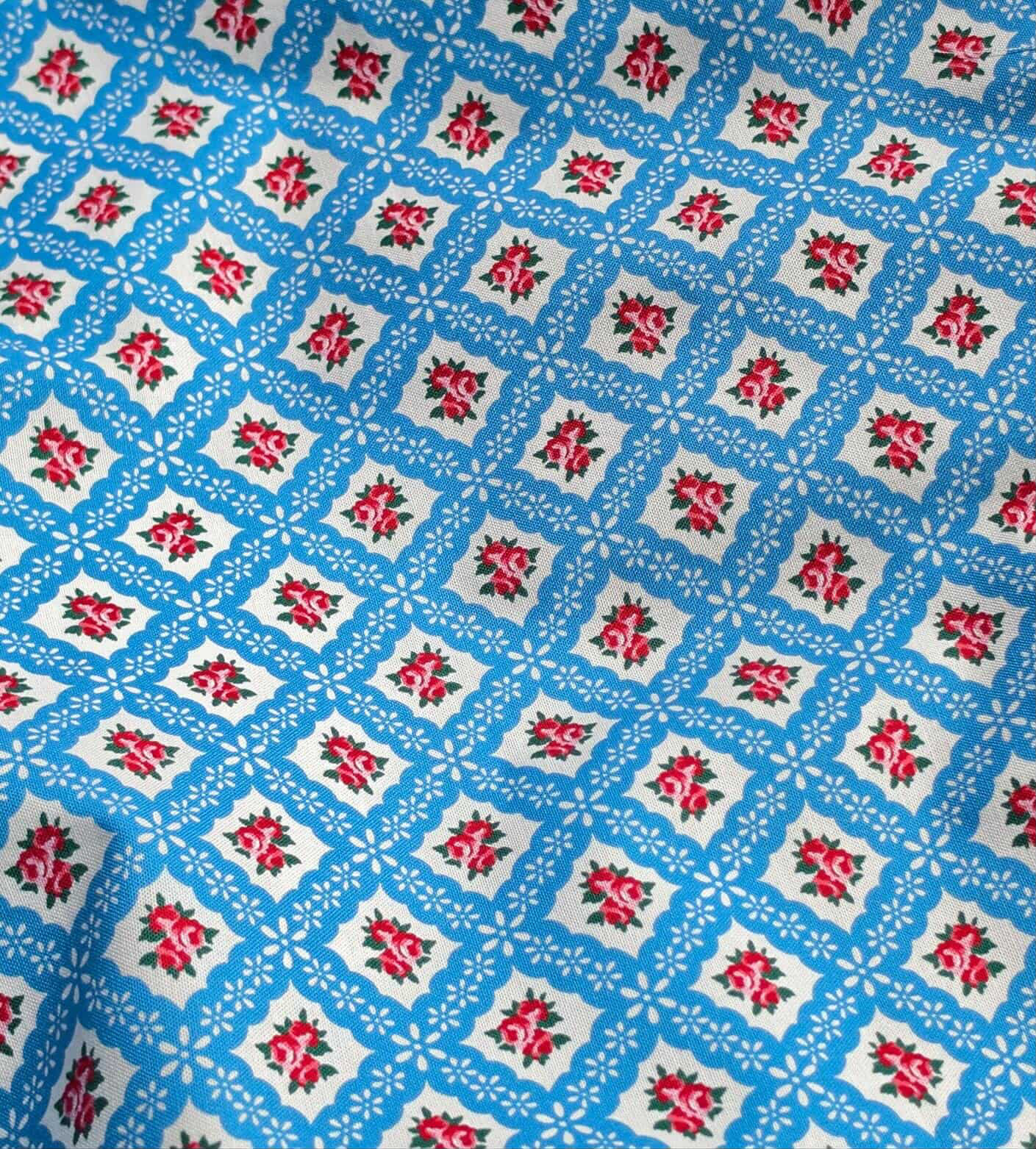Momnson - April 2026 - Lattice Roses - Blue