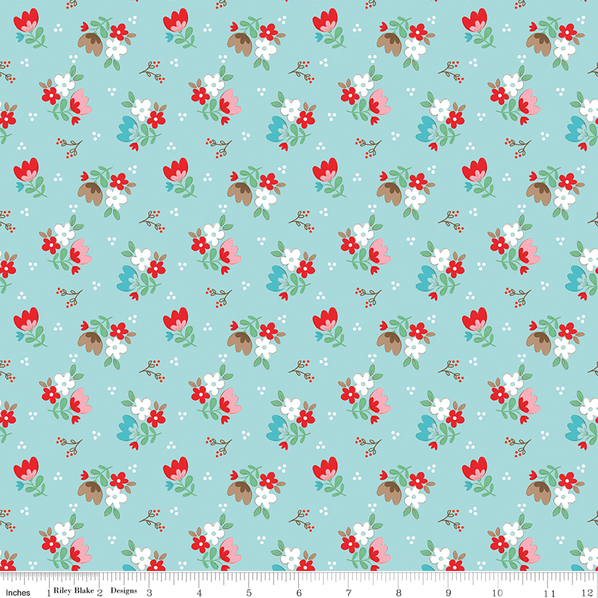 Whimsical Woodland - Floral - Aqua