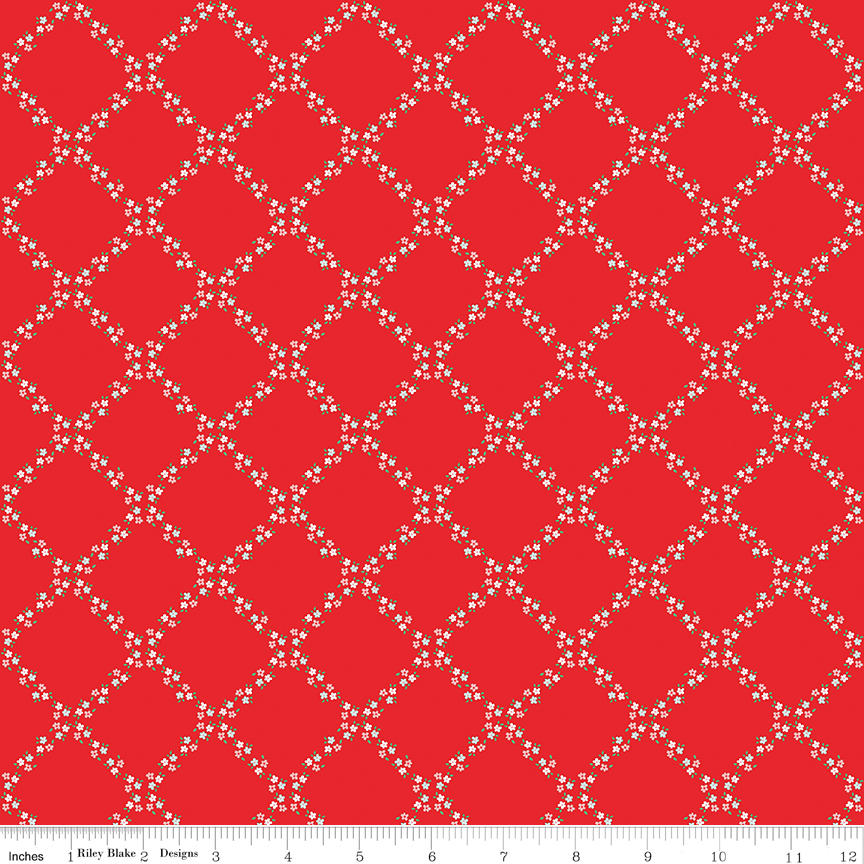 Whimsical Woodland - Lattice - Red