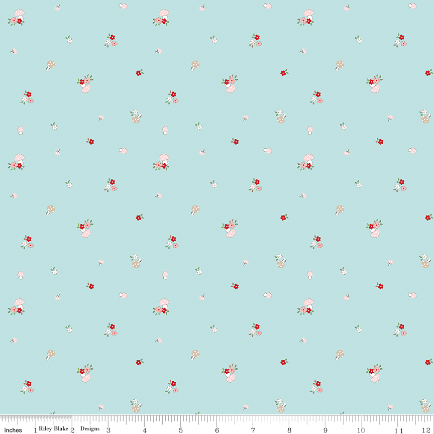 Whimsical Woodland - Mushrooms - Aqua