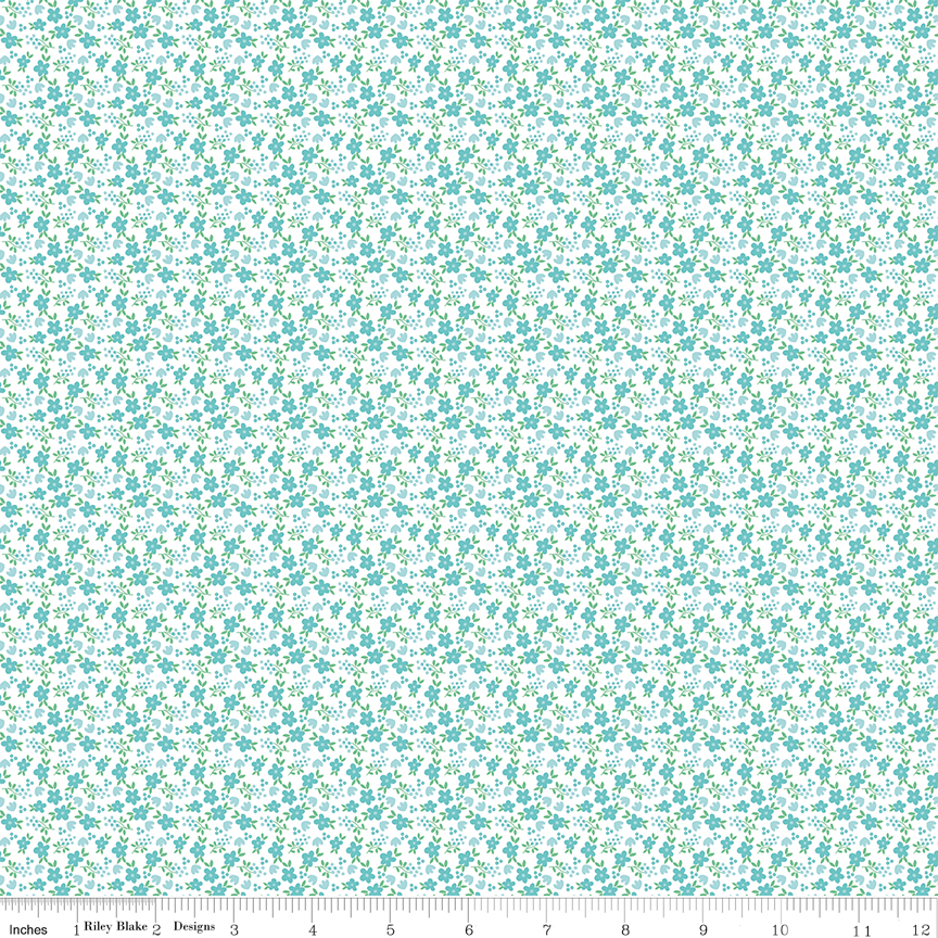 Whimsical Woodland - Mini Florals - Aqua