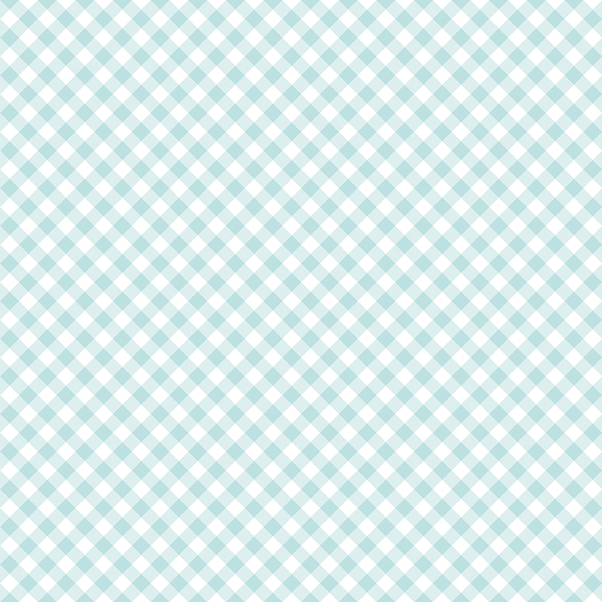 Whimsical Woodland - Diagonal Gingham - Aqua