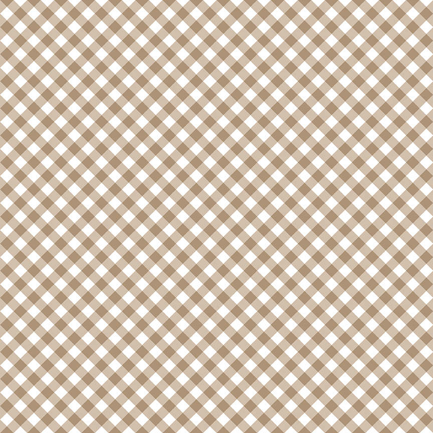 Whimsical Woodland - Diagonal Gingham - Natural