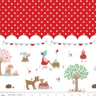 Whimsical Woodland - Border Print - Red