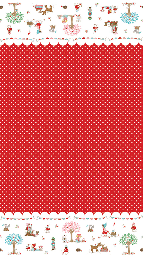 Whimsical Woodland - Border Print - Red